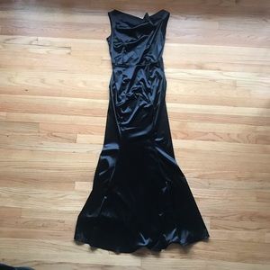 Satin black formal dress